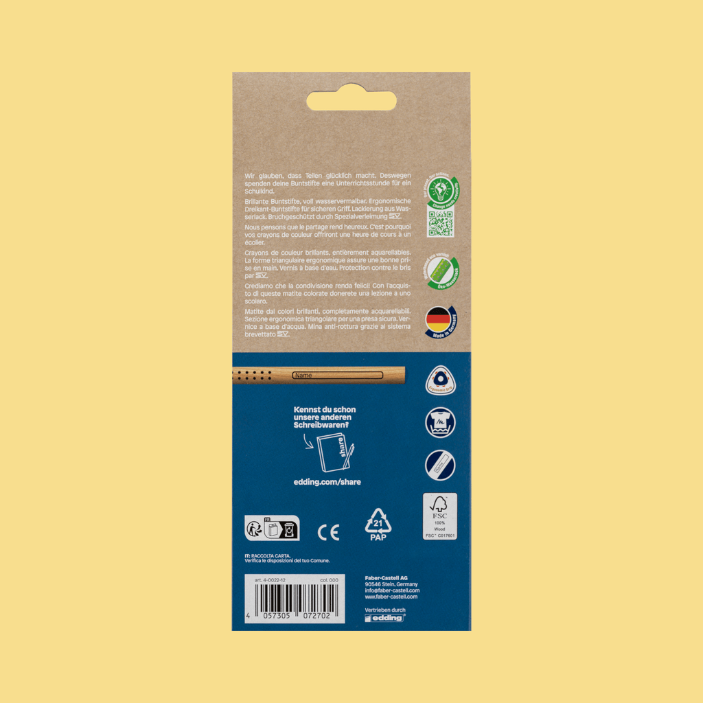 Shavelo - Buntstift wasservermalbar 12er-Pack