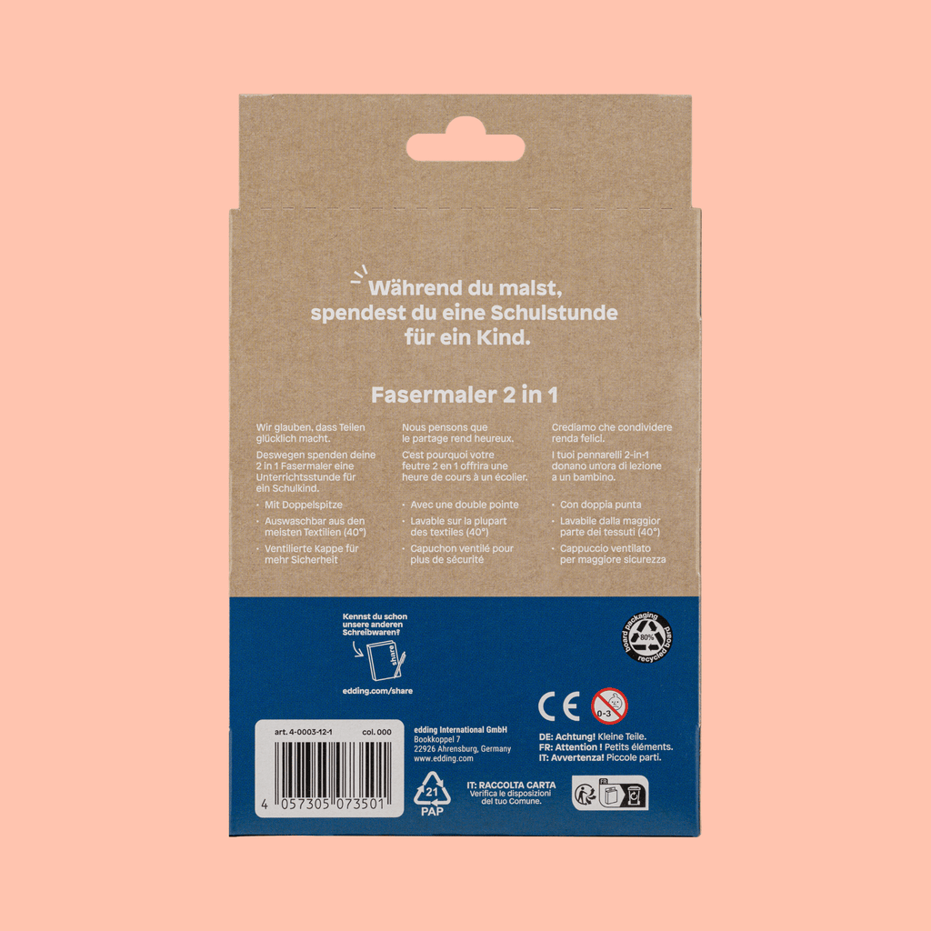Shavelo - Fasermaler 2in1 sortiert basic 12er-Pack