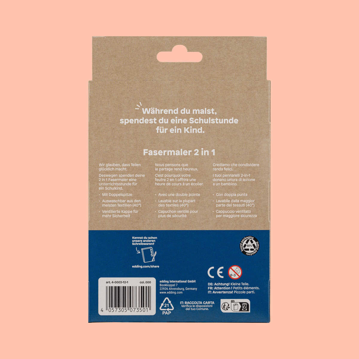 Shavelo - Fasermaler 2in1 sortiert basic 12er-Pack