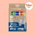 Shavelo - Fasermaler 2in1 sortiert basic 12er-Pack