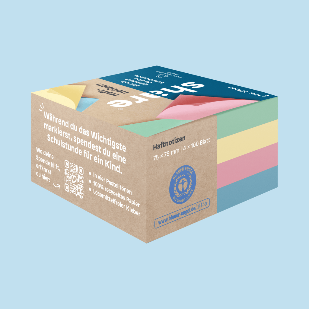 Shavelo - Haftnotizblock 4er-Pack (100 Blatt)