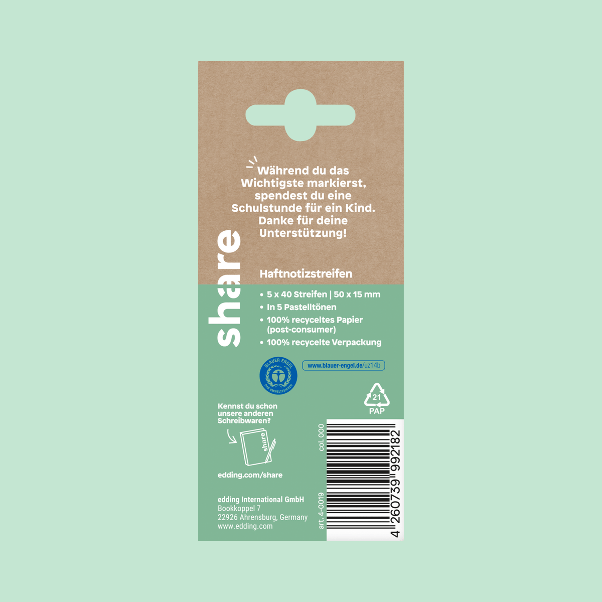 Shavelo - Haftnotizstreifen 5er-Pack (5x40 Blatt)
