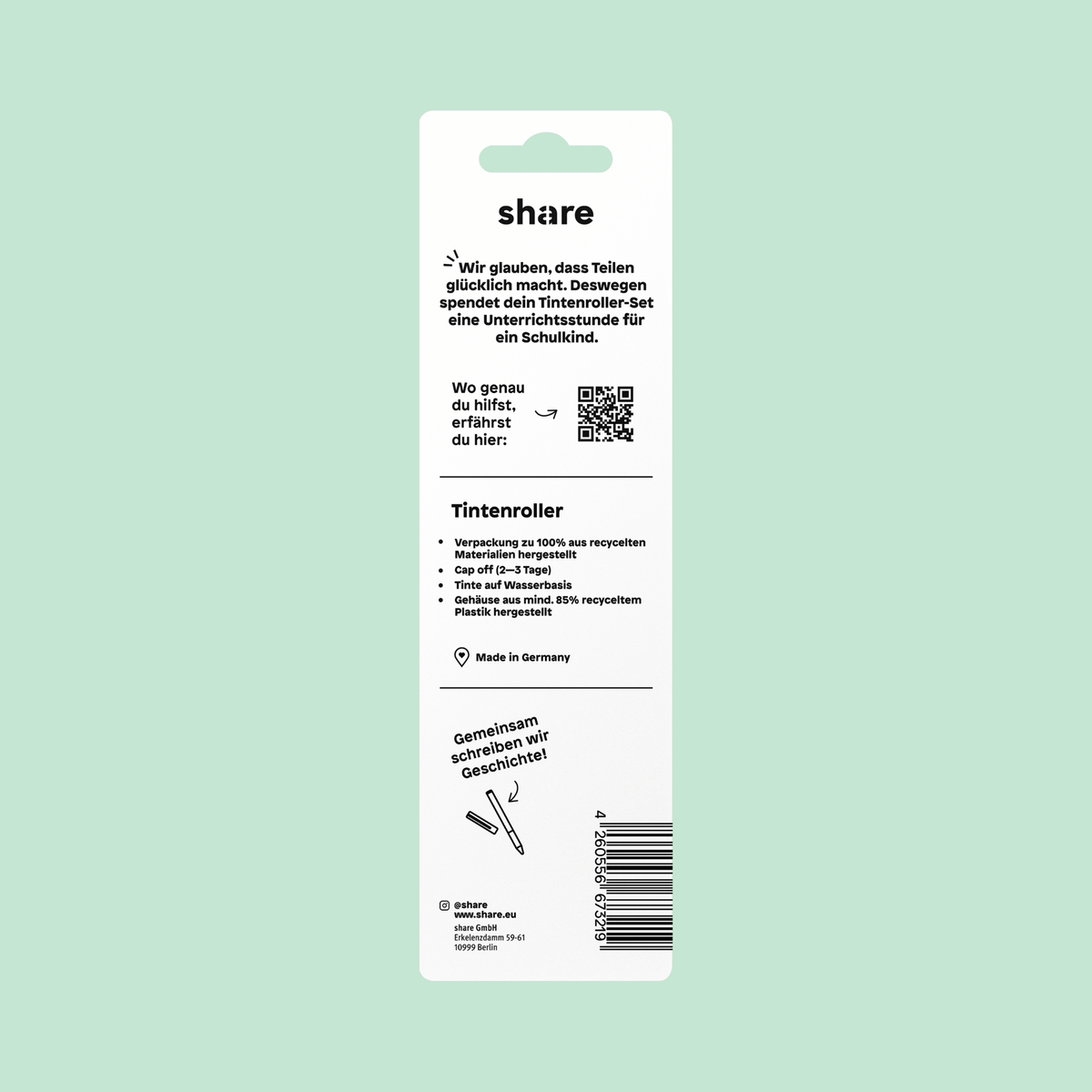 Shavelo - Tintenroller schwarz + rot + blau 3er-Pack