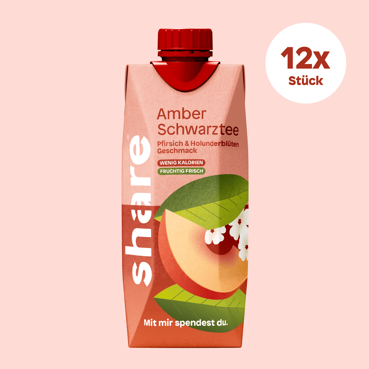Shavelo - Bio Teegetränk Amber Schwarztee Pfirsich Holunderblüte