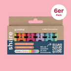 Shavelo - mini Textmarker 6er-Pack