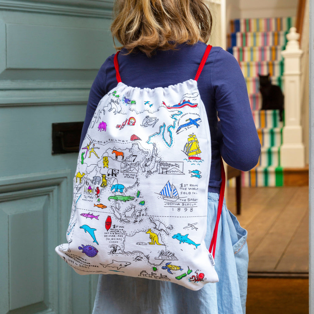 Kibakids - world map backpack