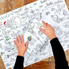 Kibakids - colour in world map wrapping paper (3 sheets)